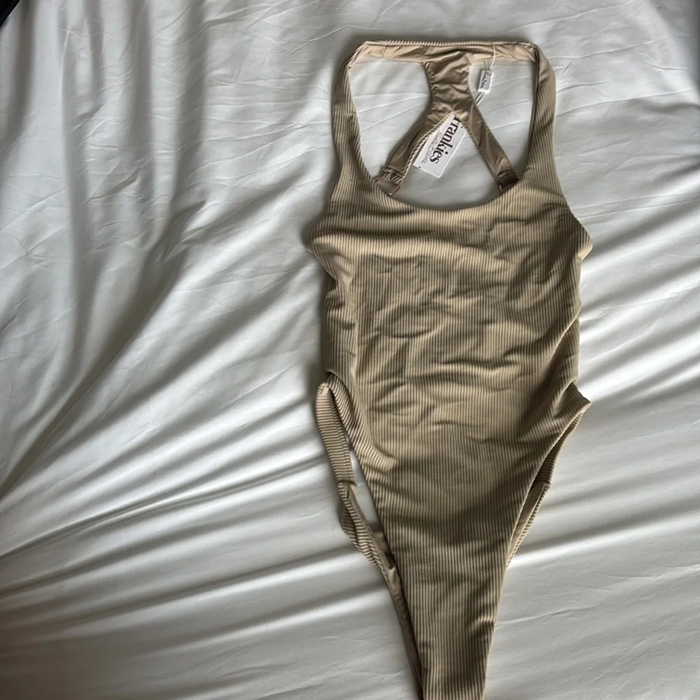 NWT Frankies Bikinis Victoria One Piece *TAN*